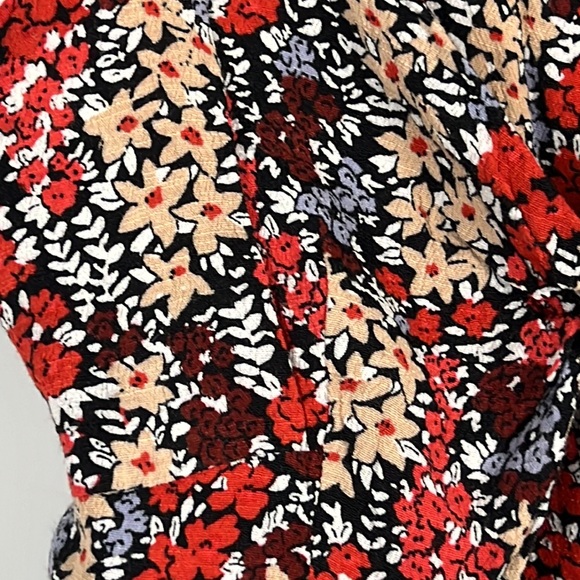 Free People Miss Right Mini Dress Floral Print Cap Sleeve Keyhole Cut Out  Sz: S - Picture 5 of 8